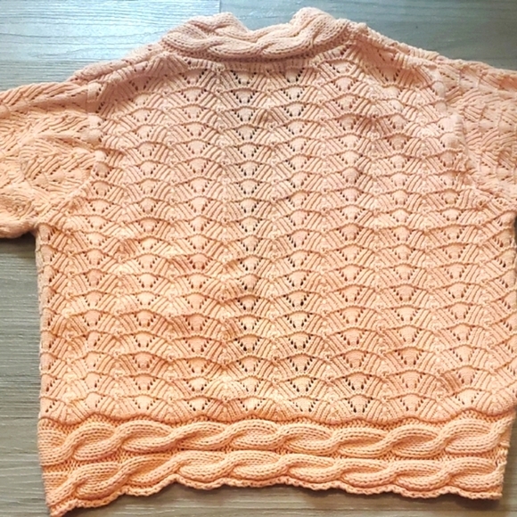 Pink Cable Knit Cardigan Sweater Size Medium - Picture 4 of 4